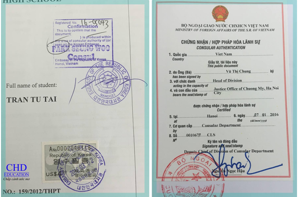 Cách thức Hợp pháp hóa lãnh sự về hồ sơ được nhà nước cấp của Việt Nam để sử dụng ở Hàn Quốc