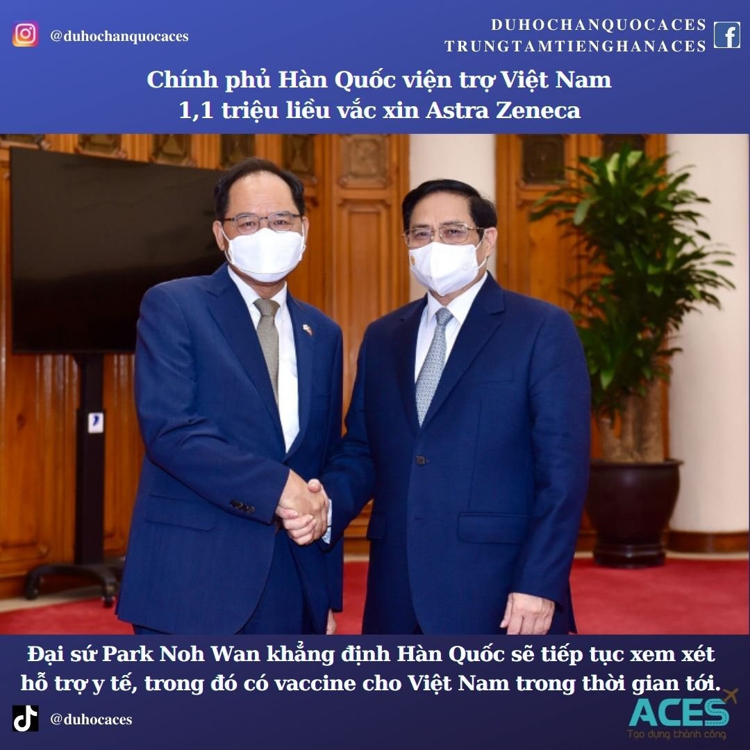 H&agrave;n Quốc viện trợ cho Việt Nam 1,1 triệu liều