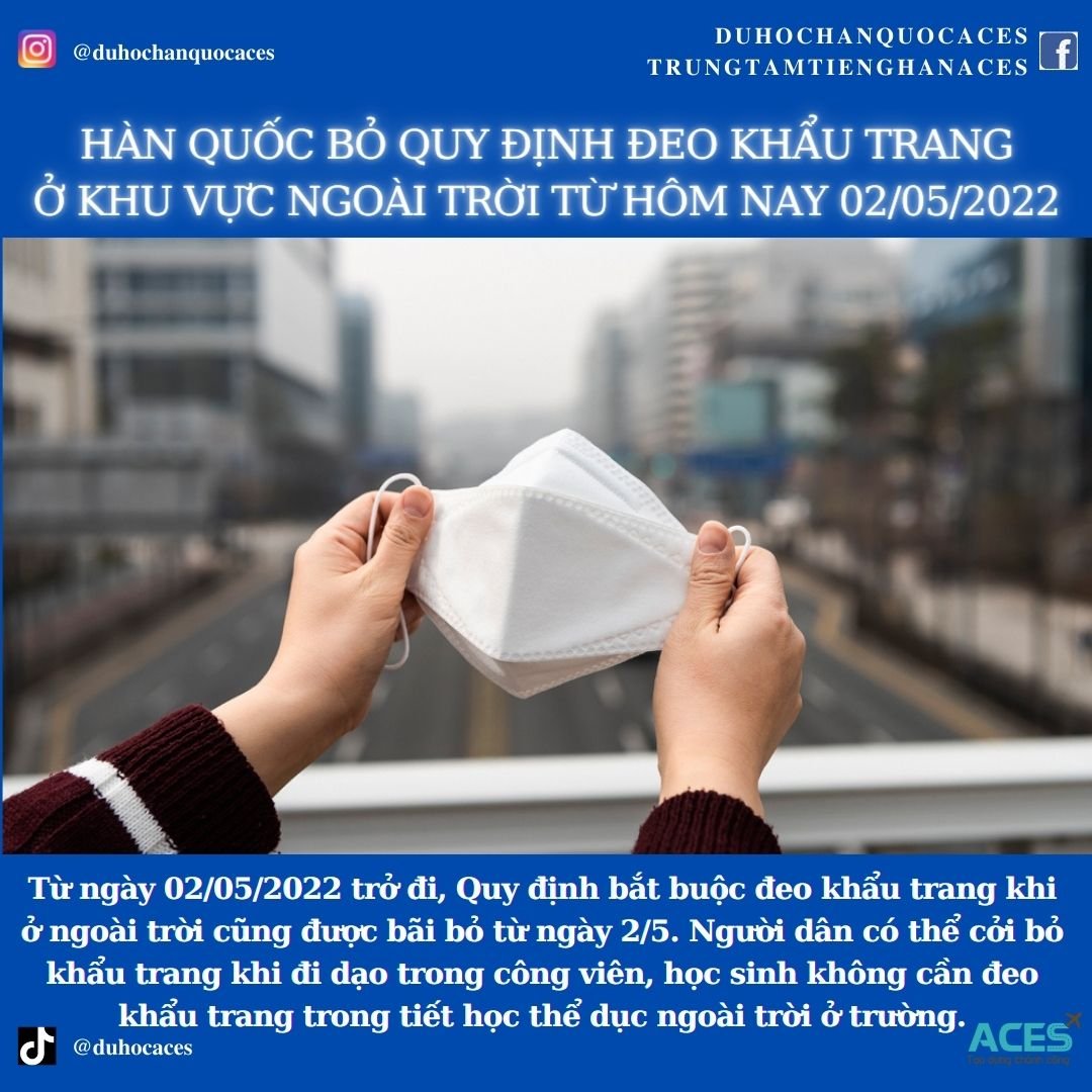Hàn Quốc bỏ quy định đeo khẩu trang khu vực công cộng từ 02 05