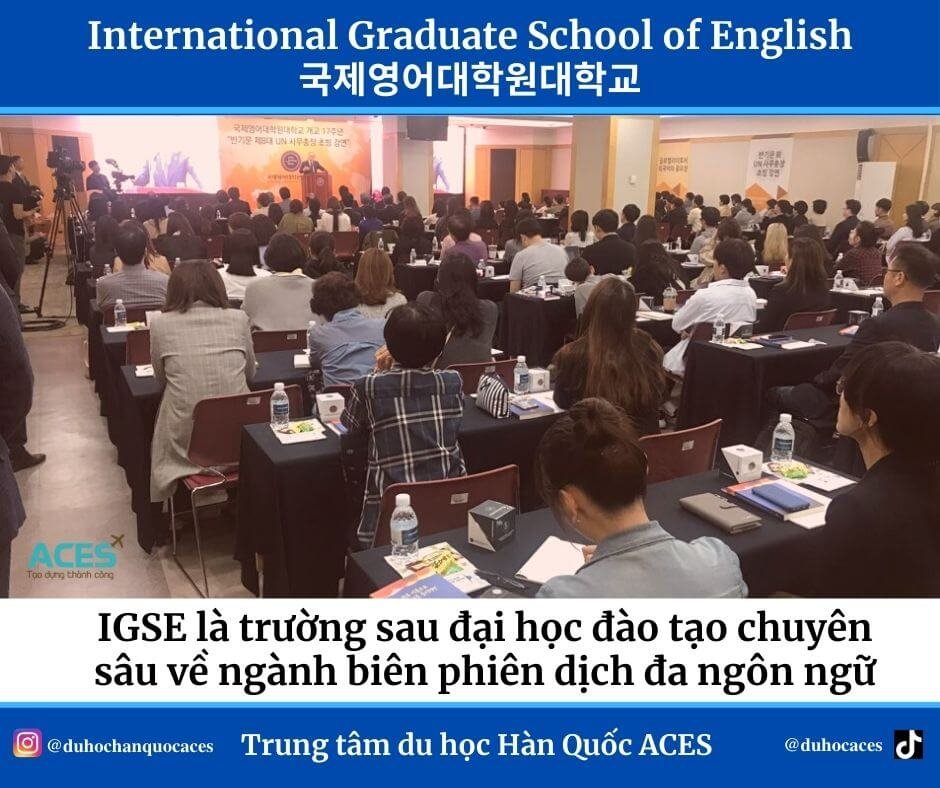 Sinh viên của Viện Cao học Quốc tế Anh ngữ (IGSE) tham dự hội thảo có sự tham gia của Cựu Tổng thư ký Liên Hiệp Quốc Ban Ki Moon
