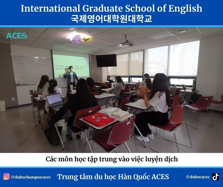 Hình ảnh thực tế về lớp học tại Viện Cao học Quốc tế Anh ngữ (IGSE)